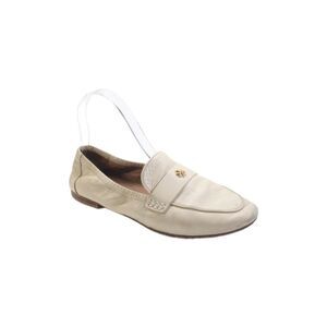 Tory Burch Womens Leather Slip On Loafers Beige Size 7.5M